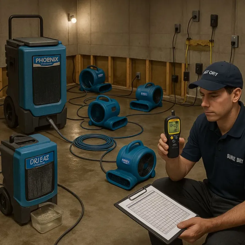 Structural Drying and Dehumidification process in Lake City, MN